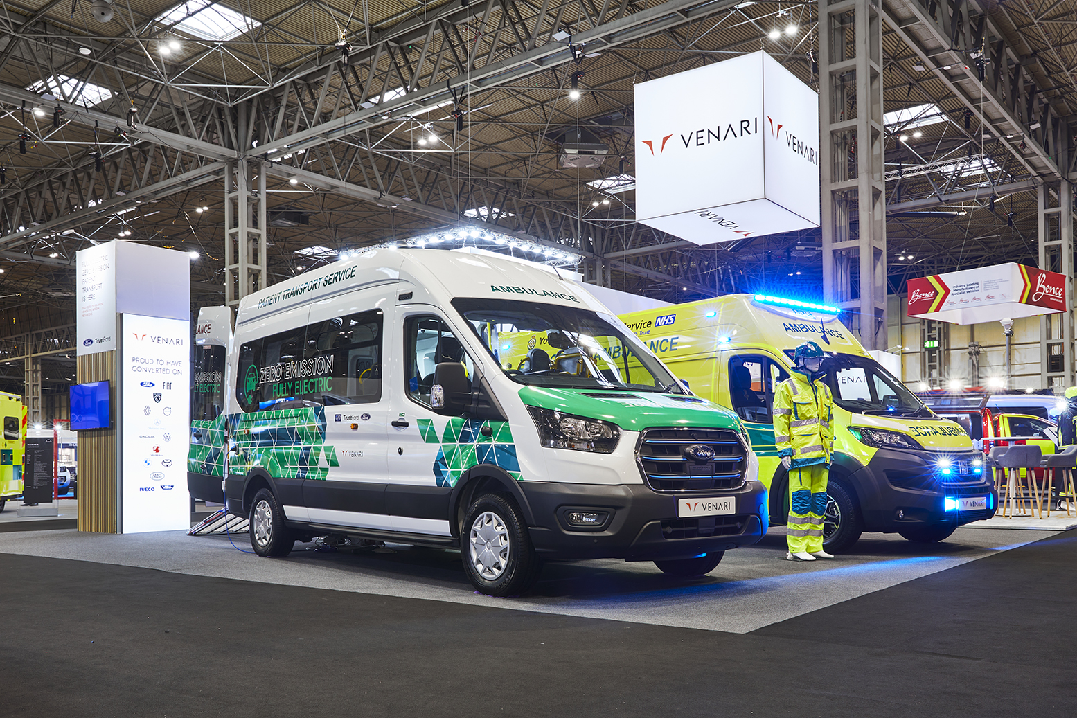The O&H stand at the Emergency Services Show showcasing our vast range of vehicles.