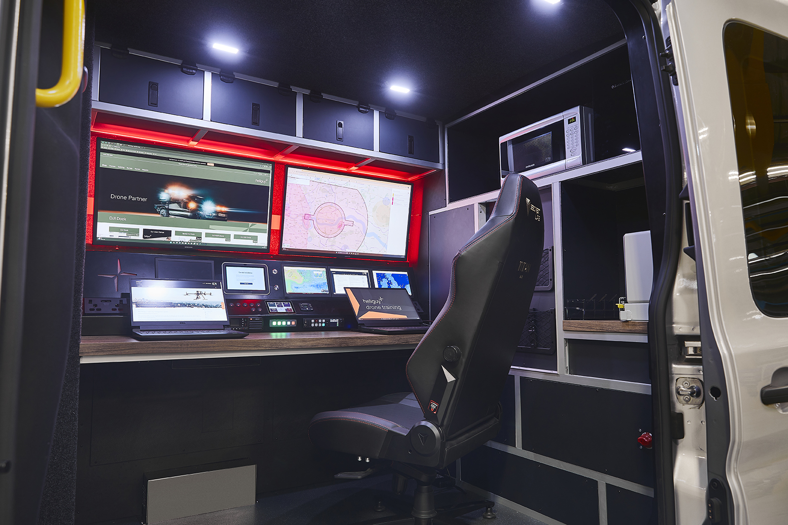 Another angle of the dual operator workstation.