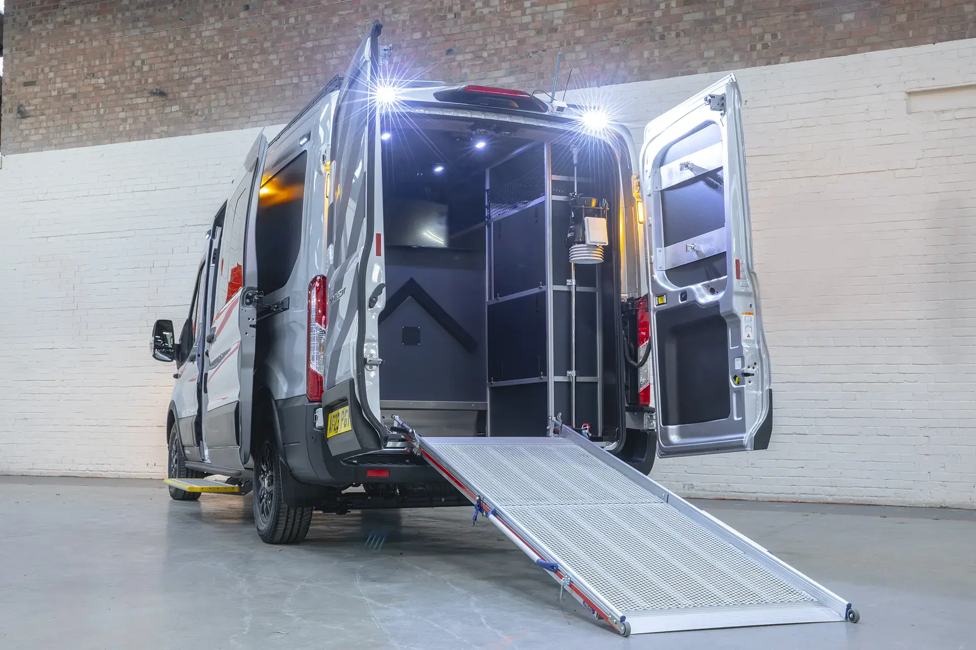 rear compartment of command and control unit with ramp deployed